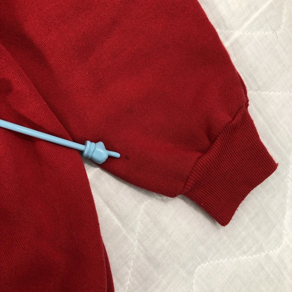 Hanes Her Way‎ Sweatshirt Women XL Red White Christmas Snowman 